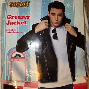 Spirit Holloween Mens XL Greaser Jacket + New wig